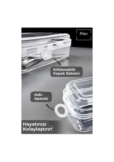 Piev Şeffaf Çok Amaçlı Çatal Bıçak Ve Kaşık Düzenleyici Kutu 6'lı Set