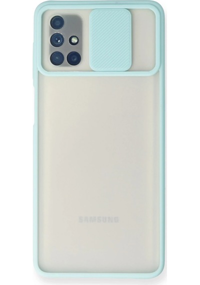 Newface - 273 - Samsung Uyumlu Galaxy M51 Kılıf Palm Buzlu Kamera Sürgülü Silikon - Ece-umay - - Turkuaz