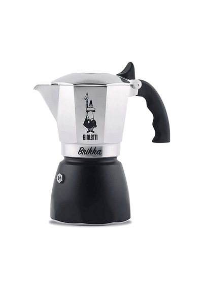 Bialetti New Brikka Moka Pot 4 Fincan Gri - Siyah