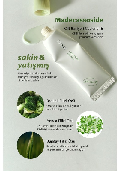 Luvum Bariyer Onarımı Destekleyen Centella Özlü Nemlendirici, Yatıştırıcı Luvum Calming Repair Cica Cream
