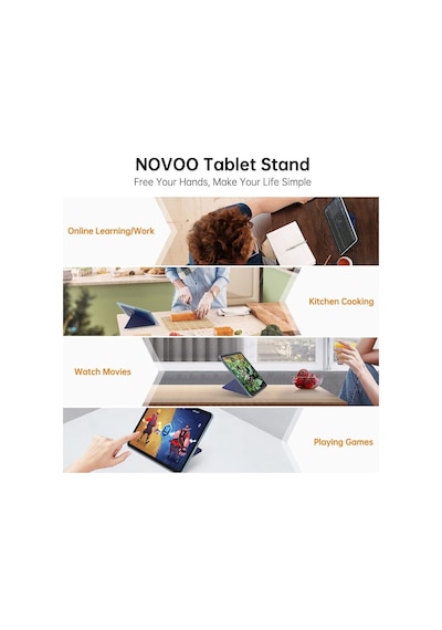 Novoo Rt10 Açı Ayarlı Katlanabilir 10" İnç Ve Üzeri İçin Ultra Slim Tablet Standı Lacivert