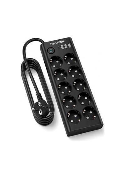 Çoklu Priz 10 Lu Grup Priz Usb Li 3x Usb-a, 1x Usb-c , 3680w 16a, 2 Metre Kablo, Topraklı Uzatma Kablosu, Ev Ofis Gaming