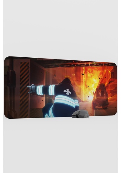 Fire Force Anime V1 - 90x40 Xxl Gaming Kauçuk Kaymaz Taban Mouse Pad Fare Altlığı