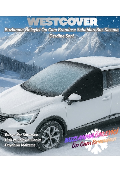 Peugeot 3008 Siyah Kar-buzlanma Önleyici Ön Cam Brandası,örtüsü