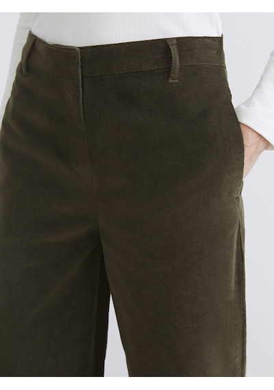 Lcwaıkıkı Classic Haki Standart Fit Kadife Kadın Pantolon