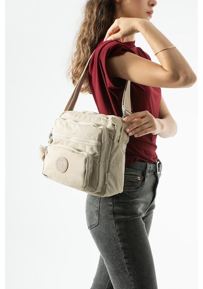 Baginn Kadın Postacı Çanta 28 32 Cm 571 Collection Klinkır Hafif Yağmur Geçirmez Klinkır Kumaş Çok Cepli Krem