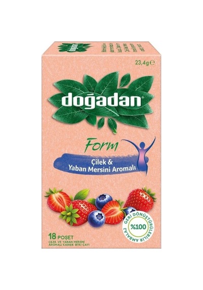 Doğadan Form Çilek & Yaban Mersini 18 Poşet Çay, 23,4 G