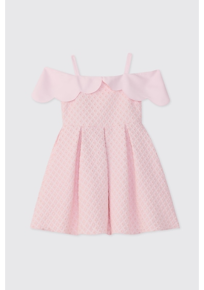 Panço Kız Çocuk Pembe Parti Elbisesi