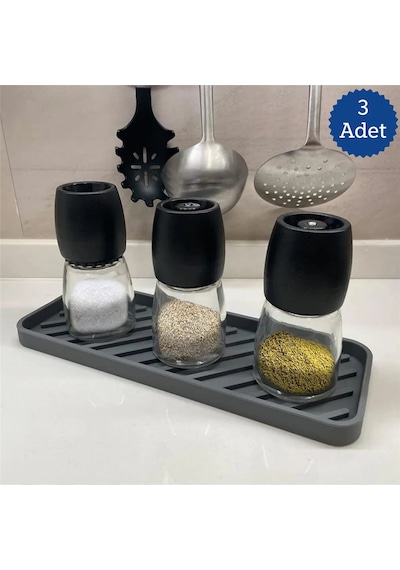 3 Adet Silikon Yağdanlık Yağlık Standı ,çok Amaçlı Organizer Sunumluk ,sabunluk Altlığı , 23x10 Cm Diğer