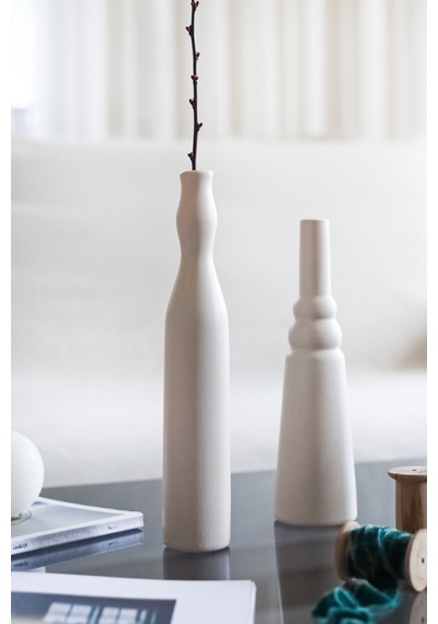 Morandi Pure M Seramik Vazo Dekoratif Obje Beyaz - 618825392