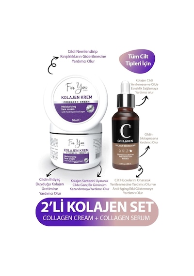 Kolajen Krem,anti-aging,kırışıklık Karşıtı,onarıcı,besleyici,canlandırıcı Bakım Kremi&collagen Serum