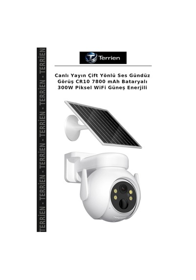 Canlı Yayın Çift Yönlü Ses Gündüz Görüş Cr10 7800 Mah Bataryalı 300w Piksel Wifi Güneş Enerjili Çok Renkli