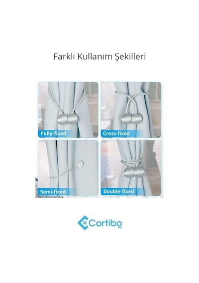 Mıknatıslı Kordon Sarım Tül Ve Fon Perde Toplama Tokası Vizon Diğer