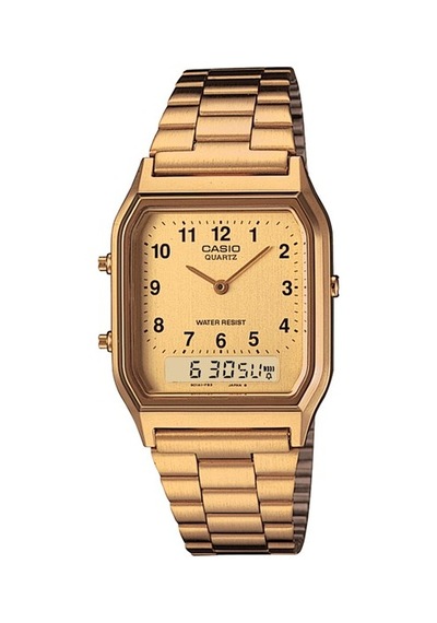 Casio Aq-230ga-9bmq Quartz Çelik Altın Sarısı 28 Mm Erkek Kol Saati