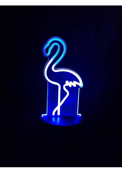 3d Kuğu Figürlü Gece Lambası Çok Renkli