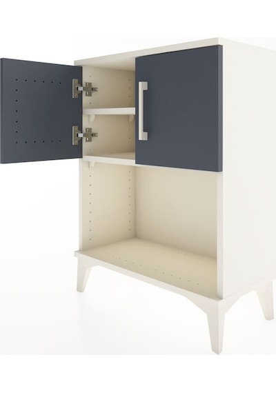 Arges Komodin 2 Raflı Tek Çekmeceli 2 Kapaklı 60x30x80 Aytaşı-antrasit Aytası