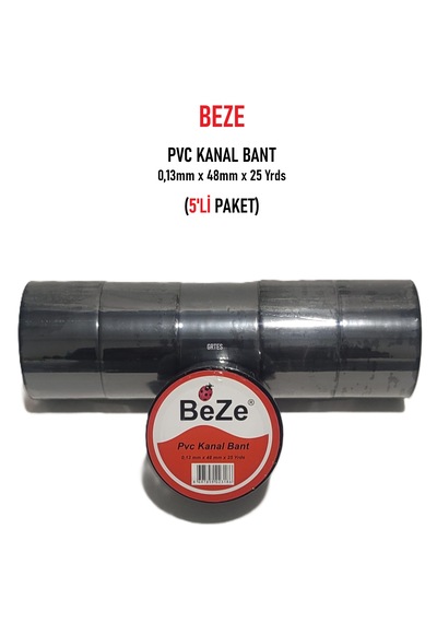 5'li Paket Pvc Kanal Bant 0,13mm X 48mm X 25 Yrds