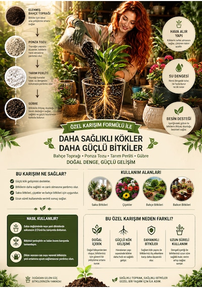 3 Litre Bitki Toprağı Saksı Toprağı Bahçe Toprağı Tarım Perliti Ponza Tozu Ve Gübre Karışımı 3 L