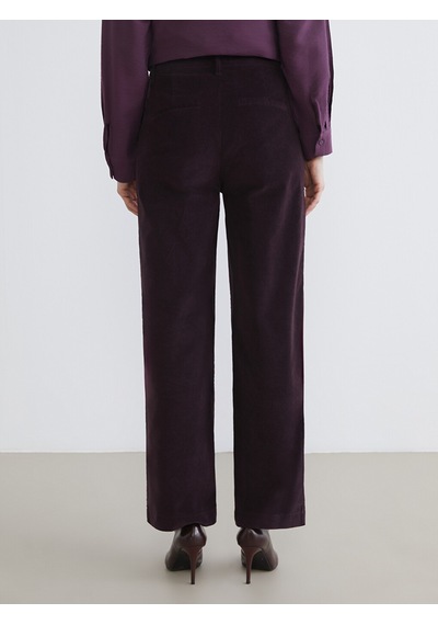 Lcwaıkıkı Classic Bordo Standart Fit Kadife Kadın Pantolon