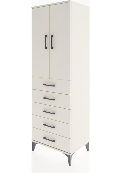 Hyperion Dolap Tek Raflı 5 Çekmeceli Tek Askılı 60x44x182 Ayt... Aytaşı