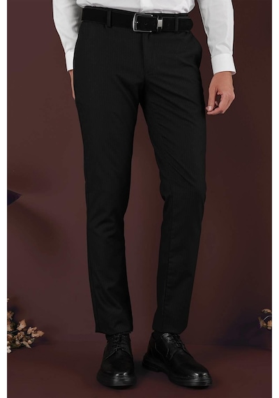 Efor P 1136 Slim Fit Siyah Klasik Pantolon Siyah