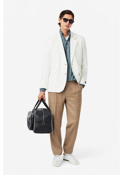 Lacoste Relaxed Fit Monogram Jacket Classic Fit Dik Yaka Logolu Sweatshirt Ceket Mavi Mavi