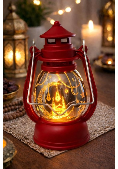 Pilli Led Işık, Askılı Fener Süsü Sarı Işıklar Peri Işıkları Aydınlatmalı Şerit Led Ramazan Süsü Led Işık Kırmızı .