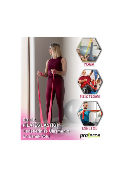 Pilates Lastiği Orta Sert Rb Op Pembe