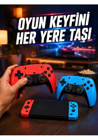 Mini Oyun Konsolu Çift Kablosuz Kontrolcü Hdmı Bağlantılı Oyun Cihazı Diğer