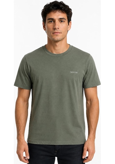 Alexandergardi Bisiklet Yaka Regular Fit T-shirt Haki
