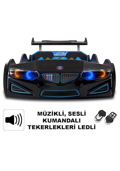 Gt1 - Bazalı Arabalı Yatak - Kumandalı, Sesli, + Elif Yatak 90x190 Cm - Siyah Tek Kişilik Gt1 - Bazalı Arabalı Yatak - Kumandalı, Sesli, + Elif Yatak 90x190 Cm - Siyah Tek Kişilik