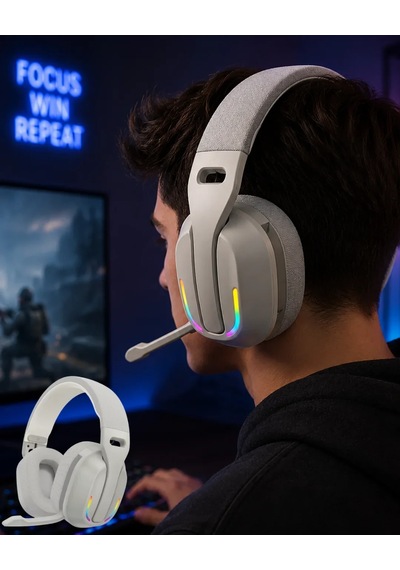 Kablosuz Bluetooth Kulaklık Rgb Işıklı Mikrofonlu Stereo Kulaküstü Kulaklık Akyı-324761
