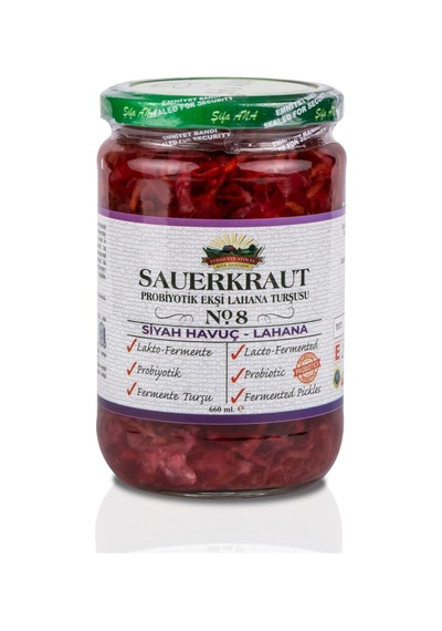 Sauerkraut Ekşi Lahana Turşusu No8 Siyah Havuçlu 660cc.