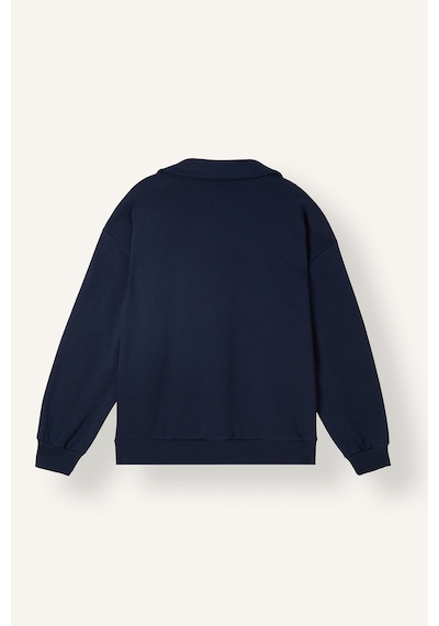 Defacto Okula Dönüş Relax Fıt Polo Yaka Baskılı Kalın Sweatshirt Kumaşı Sweatshirt I3316ax26wnnv251 Lacivert-nv251