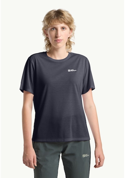 Jack Wolfskin Jack Wolfskın Vonnan S S T W Kadın Graphite T-shırt A63951-1388 Siyah