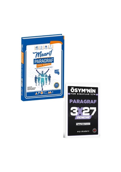 2027 Apotemi 2027 Paragraf Maarif Soru Bankası+ Evp Akademi Paragraf