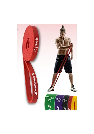 30 + 38 Kg Power Loop Direnç Bandı Kas Geliştirme Fitness Crossfit Barfiks Lastiği Kırmızı