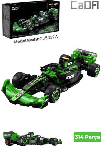 Cada Sauber F1 Formula Aracı 1/24 Scale -c55032w 314 Parça Oyuncak Yapım Seti