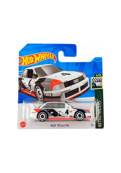 Hot Wheels Audi '90 Quattro - Retro Racers Beyaz 1/64 Diecast Model Araba Çok Renkli