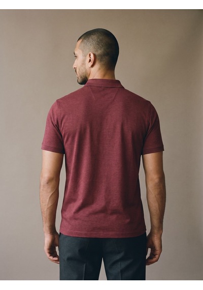 Maccali Erkek Bordo Dikey Desen Panelli Polo Yaka Tişört