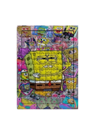 Ghostbastır Design Sünger Bob 99 Parça Ayaklı Puzzle Dekoratif Çocuk Yapbozu 009