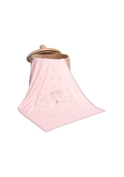 Baby Tales Müzik Desenli Bebek Triko Battaniye Pembe