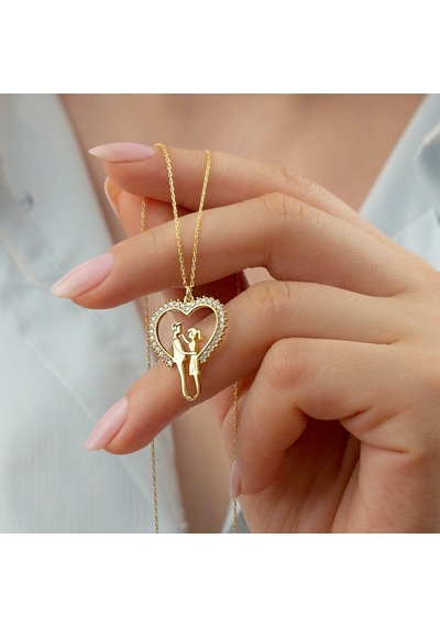 925 Ayar Gümüş Gold Love Kolye