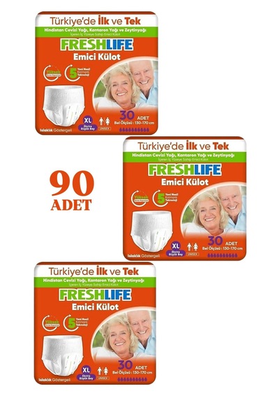 Netkal Freshlife Külot Xlarge Hasta Bezi 3 Paket 90 Adet