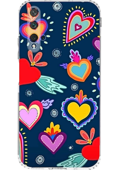 Huawei Nova 5t İle Uyumlu Retro Color 3 Kamera Korumalı Şeffaf Kılıf Şeffaf