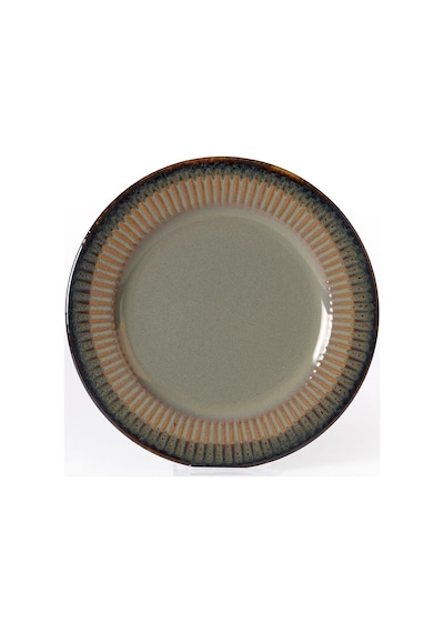 Reaktif Yeşil Line Pasta Tabağı 21 Cm 6 Adet Q84 Çok Renkli