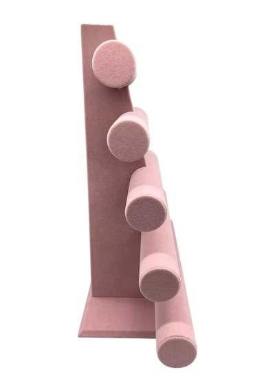 Yerli Üretim Süet Kumaş Pembe Renk Beş Kademeli 45/34 Cm Bileklik-saat Sergileme Standı Çok Renkli