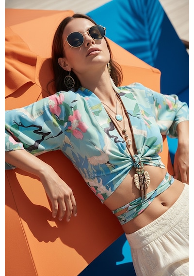 Fashion Cocktail Yeşil Japon Turna Kuşu Desenli Bağlamalı Ipeksi Bohem Kimono Geniş Kol Bluz Crop Yeşil Yeşil Fashion Cocktail Yeşil Japon Turna Kuşu Desenli Bağlamalı Ipeksi Bohem Kimono Geniş Kol Bluz Crop Yeşil Yeşil