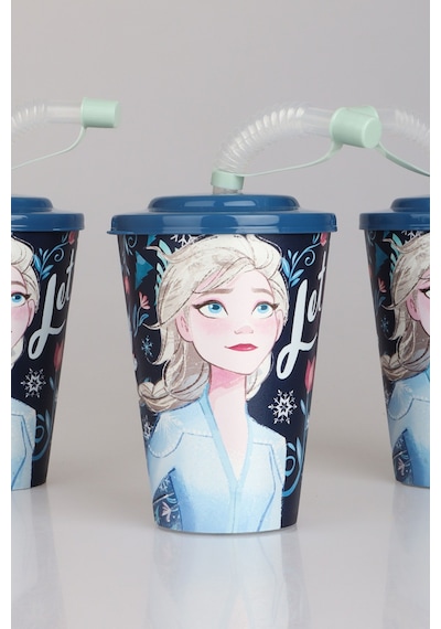 "dekomus Cep Defteri Hediyeli" Lisanslı Elsa Frozen Pipetli Bardak 124-Pembe