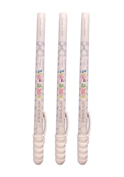 Jel Tükenmez Kalem Beyaz 1.0 Mm 3 Adet Beyaz Neon Jel Kalem Beyaz Mürekkepli Kalem Diğer